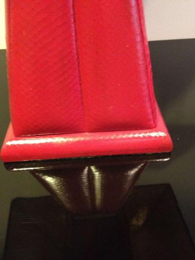 Karl Springer Style Red Python Lamp