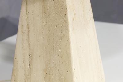 Karl Springer Travertine Base Pyramid Shape Table Lamp