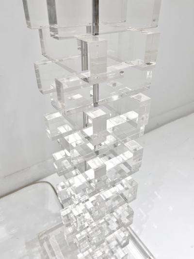 Karl Springer VINTAGE STACKED LUCITE FLOOR LAMP