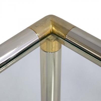 Karl Springer Vintage Chrome and Brass End Table in the Style of Karl Springer