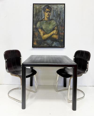 Karl Springer Vintage Karl Springer Reptile Embossed Leather Game Table