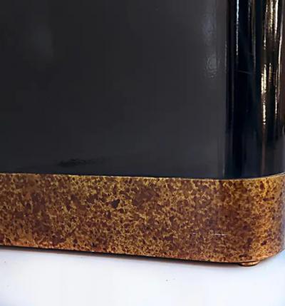Karl Springer Vintage Springer Style Granite Dining Table with Bronze Banded Base