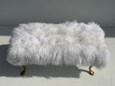 Karl Springer White Tibetan Fur Bench