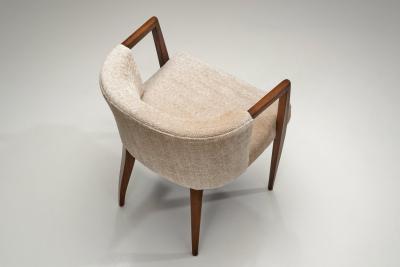 Karl Witzmann Chair with Geometric Armrests in the manner of Karl Witzmann Austria 1920s