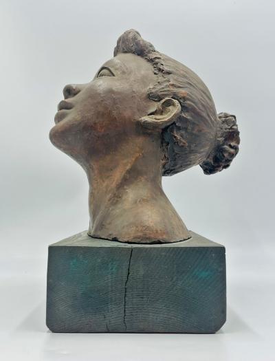 Katherine Kadell Clay Bust Sculpture Female Portrait Los Angeles Modern Art