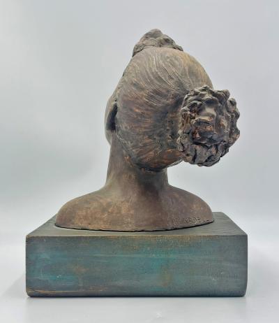 Katherine Kadell Clay Bust Sculpture Female Portrait Los Angeles Modern Art