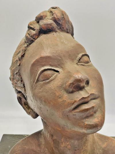 Katherine Kadell Clay Bust Sculpture Female Portrait Los Angeles Modern Art