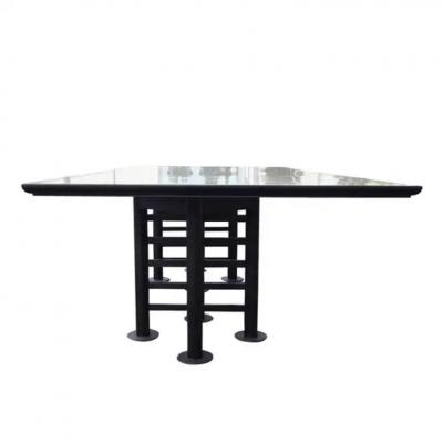Katherine McCoy 8 ft Marble Ebonized Wood Table by Michael Katherine McCoy Cranbrook