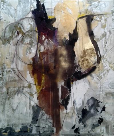 Kathi Robinson Frank Au79 Modern Abstract Mixed Media 72 x 60 Painting By Kathi Robinson Frank