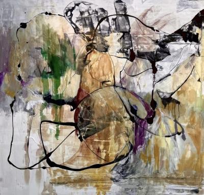 Kathi Robinson Frank Climb It 2024 Abstract 9 5 Ft Oil Painting by Kathi Robinson Frank