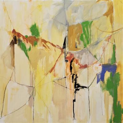 Kathi Robinson Frank Landscape From An Airplane 2021 Abstract Painting By Kathi Robinson Frank