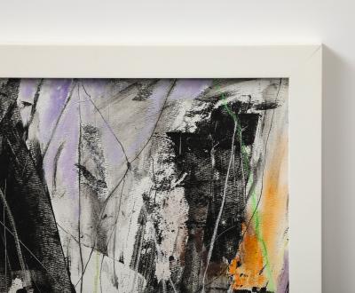 Kathi Robinson Frank Nightbird 2024 Abstract Black and White Oil On Paper By Kathi Robinson Frank