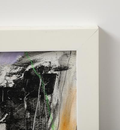 Kathi Robinson Frank Nightbird 2024 Abstract Black and White Oil On Paper By Kathi Robinson Frank