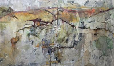Kathi Robinson Frank Pastoral 2025 Large Abstract Diptych Painting by Kathi Robinson Frank