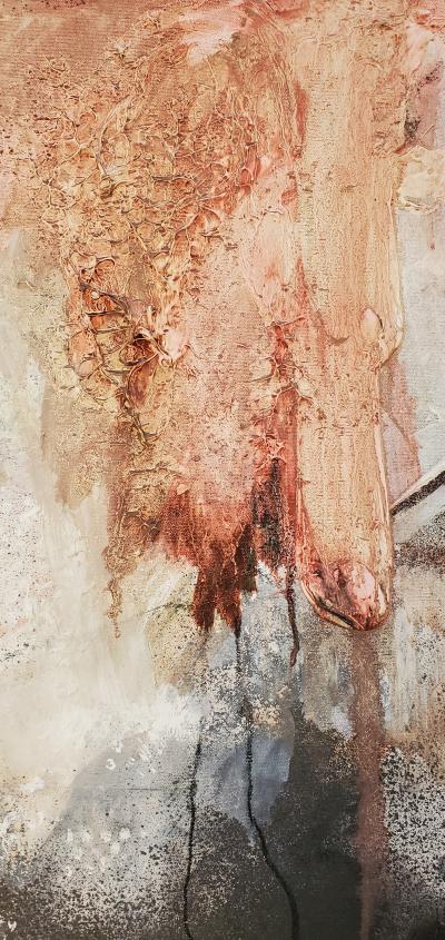 Kathi Robinson Frank Smoke and Mirrors Large Abstract Painting on Canvas by Kathi Robinson Frank