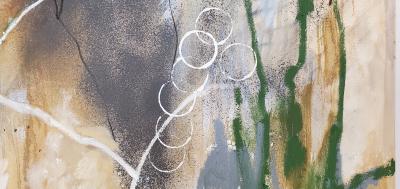 Kathi Robinson Frank Smoke and Mirrors Large Abstract Painting on Canvas by Kathi Robinson Frank