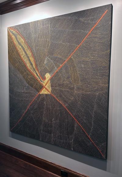 Kathleen Petyarre Rare Large Australian Aboriginal Painting by Kathleen Petyarre