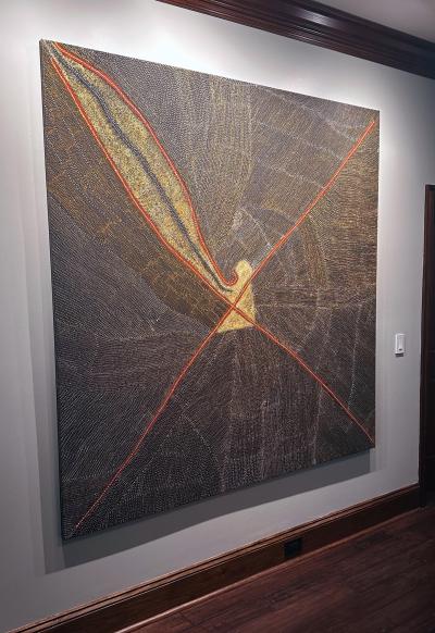 Kathleen Petyarre Rare Large Australian Aboriginal Painting by Kathleen Petyarre