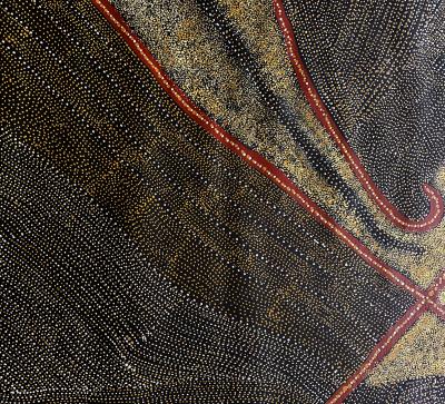 Kathleen Petyarre Rare Large Australian Aboriginal Painting by Kathleen Petyarre