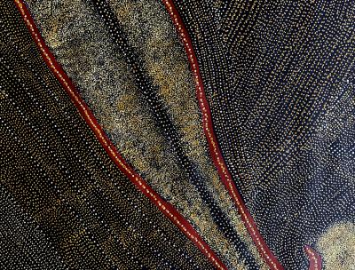 Kathleen Petyarre Rare Large Australian Aboriginal Painting by Kathleen Petyarre