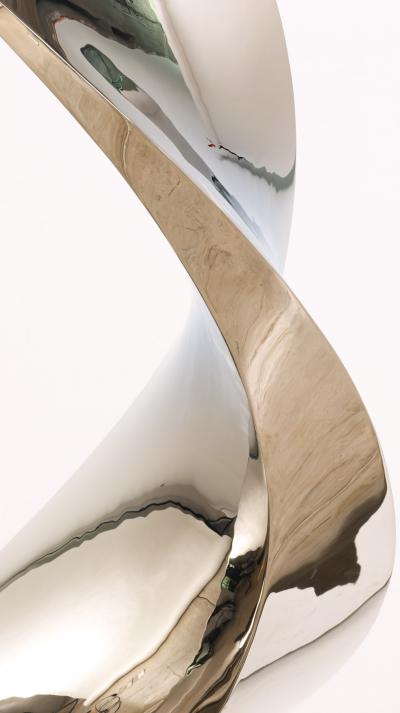 Katz Studio Cubus Spiralis Mirror Polished Stainless Steel Sculpture by Katz Studio