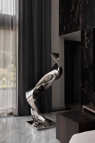 Katz Studio Cubus Spiralis Mirror Polished Stainless Steel Sculpture by Katz Studio
