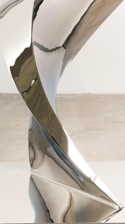 Katz Studio Cubus Spiralis Mirror Polished Stainless Steel Sculpture by Katz Studio