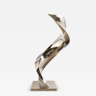 Katz Studio Cubus Spiralis Mirror Polished Stainless Steel Sculpture by Katz Studio