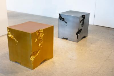 Katz Studio Erosia Side Table Cube by Katz Studio Contemporary Sculptural Side Table