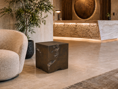 Katz Studio Erosia Side Table Cube by Katz Studio Contemporary Sculptural Side Table