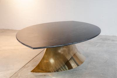 Katz Studio Geometra Sculptural Dining Table in Bronze or Stainless Steel with Custom Top