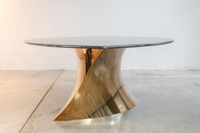 Katz Studio Geometra Sculptural Dining Table in Bronze or Stainless Steel with Custom Top