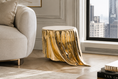 Katz Studio Levitaz Side Table Contemporary Sculptural Design by Katz Studio