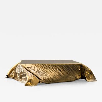 Katz Studio Levitaz Tornado Coffee Table Cast and Polished Bronze Sculptural Coffee Table