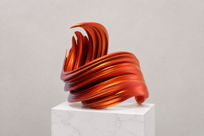Katz Studio Spiral Bowl Abstract Sculptural Bowl by Katz Studio