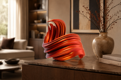 Katz Studio Spiral Bowl Abstract Sculptural Bowl by Katz Studio