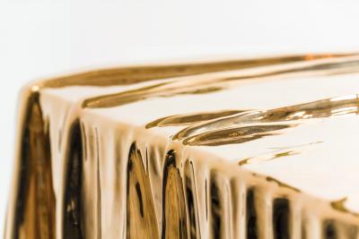 Katz Studio Vela Coffee Table by Katz Studio Cast and Polished Bronze
