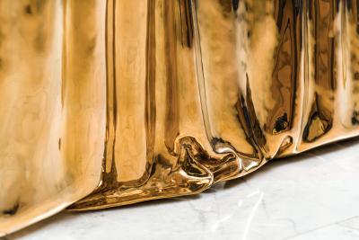 Katz Studio Vela Coffee Table by Katz Studio Cast and Polished Bronze