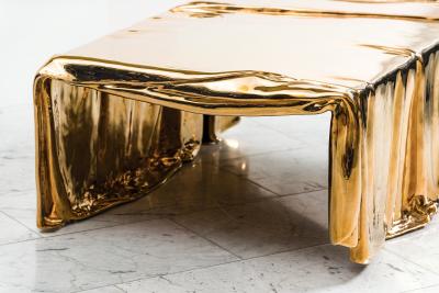 Katz Studio Vela Coffee Table by Katz Studio Cast and Polished Bronze