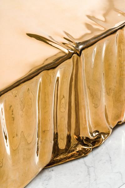 Katz Studio Vela Coffee Table by Katz Studio Cast and Polished Bronze