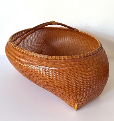 Kawano Shoko Large Contemporary Japanese Bamboo Sculptural Basket Kawano Shoko
