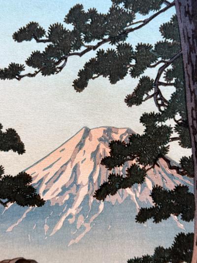 Kawase Hasui Japanese Woodblock Print Evening at Tago Bay by Kawase Hasui