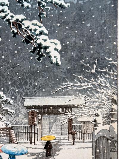 Kawase Hasui Prewar Edition Japanese Woodblock Print Honmon ji Temple Ikegami Kawase Hasui