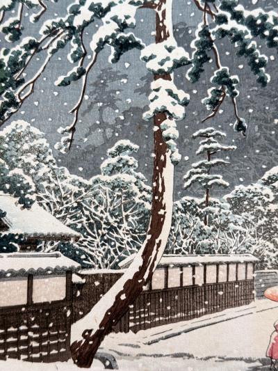 Kawase Hasui Prewar Edition Japanese Woodblock Print Honmon ji Temple Ikegami Kawase Hasui