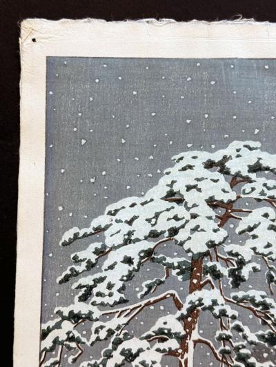 Kawase Hasui Prewar Edition Japanese Woodblock Print Honmon ji Temple Ikegami Kawase Hasui