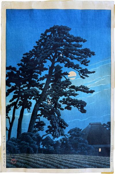 Kawase Hasui Rare First Edition Japanese Woodblock Print Moon at Magome Kawase Hasui