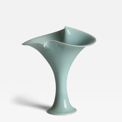 Kawase Shinobu Celadon Flower Vase 1990s