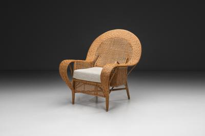 Kay Fisker Rattan Canton Chair by Kay Fisker for Robert Wengler Denmark ca 1960s