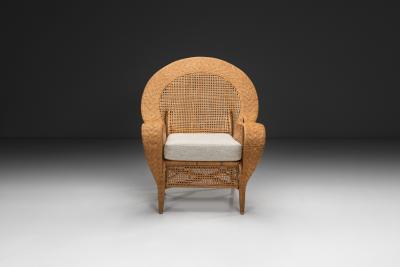 Kay Fisker Rattan Canton Chair by Kay Fisker for Robert Wengler Denmark ca 1960s