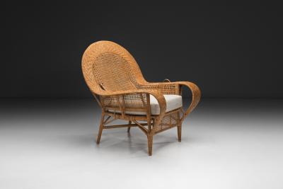 Kay Fisker Rattan Canton Chair by Kay Fisker for Robert Wengler Denmark ca 1960s